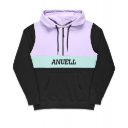 Anuell Venator Half Zip Organic Hoodie Black Purple Green