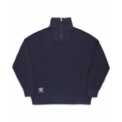 Anuell Willem Organic Knit Troyer Sweatshirt Navy