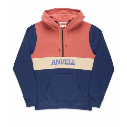 Anuell Venator Organic Half Hoodie Navy Red Beige